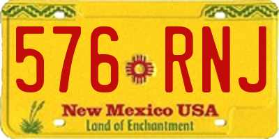 NM license plate 576RNJ