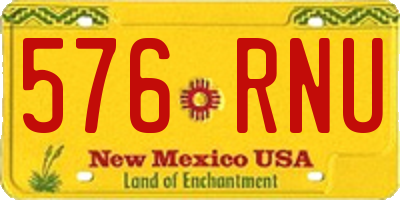 NM license plate 576RNU