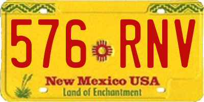 NM license plate 576RNV