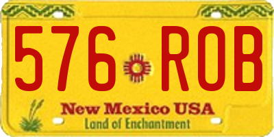 NM license plate 576ROB