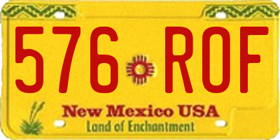 NM license plate 576ROF
