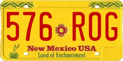 NM license plate 576ROG
