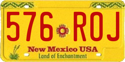 NM license plate 576ROJ
