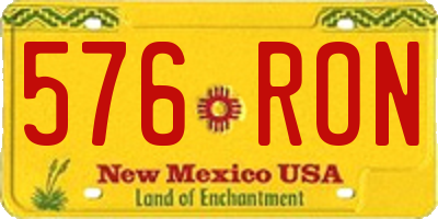 NM license plate 576RON