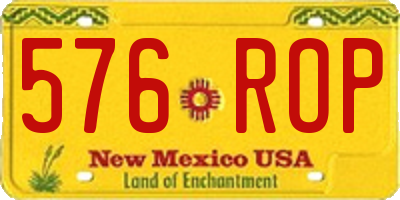 NM license plate 576ROP