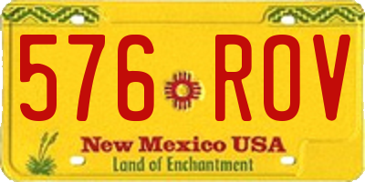 NM license plate 576ROV
