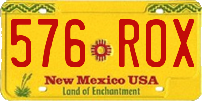 NM license plate 576ROX
