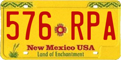 NM license plate 576RPA