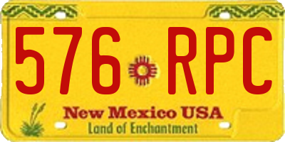 NM license plate 576RPC