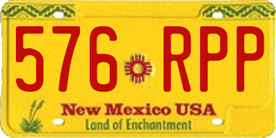 NM license plate 576RPP