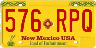 NM license plate 576RPQ