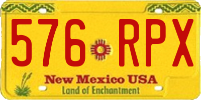 NM license plate 576RPX