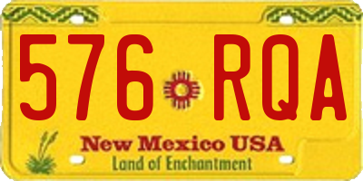 NM license plate 576RQA