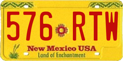 NM license plate 576RTW