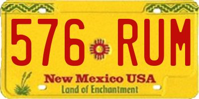 NM license plate 576RUM