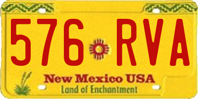 NM license plate 576RVA