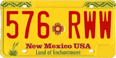 NM license plate 576RWW