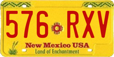 NM license plate 576RXV