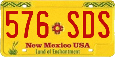 NM license plate 576SDS
