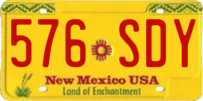 NM license plate 576SDY