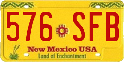 NM license plate 576SFB