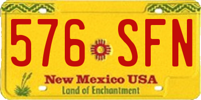 NM license plate 576SFN