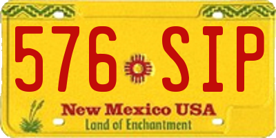 NM license plate 576SIP