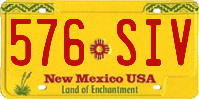 NM license plate 576SIV