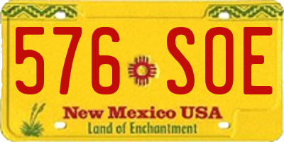 NM license plate 576SOE