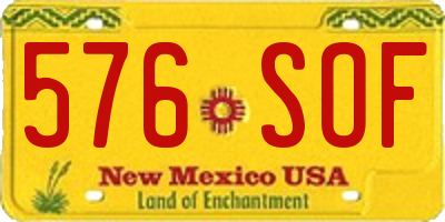 NM license plate 576SOF