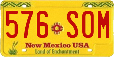 NM license plate 576SOM
