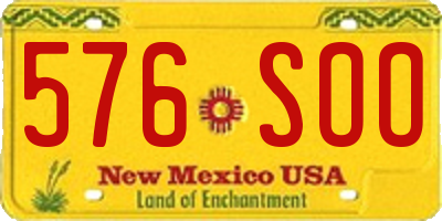 NM license plate 576SOO