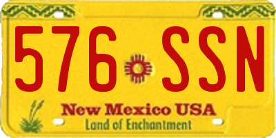NM license plate 576SSN