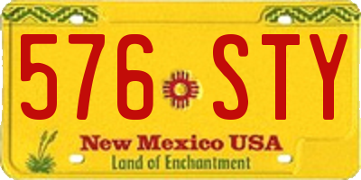 NM license plate 576STY