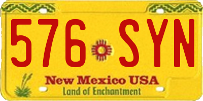 NM license plate 576SYN