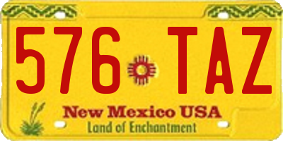 NM license plate 576TAZ