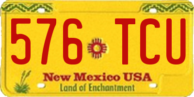 NM license plate 576TCU