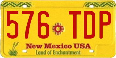 NM license plate 576TDP