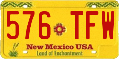 NM license plate 576TFW