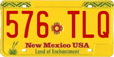 NM license plate 576TLQ