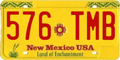 NM license plate 576TMB