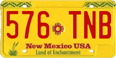 NM license plate 576TNB