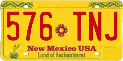NM license plate 576TNJ