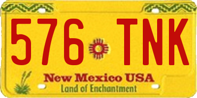 NM license plate 576TNK