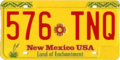 NM license plate 576TNQ