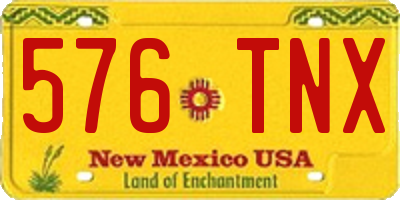 NM license plate 576TNX