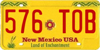 NM license plate 576TOB