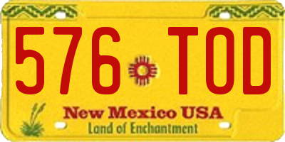 NM license plate 576TOD