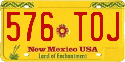 NM license plate 576TOJ