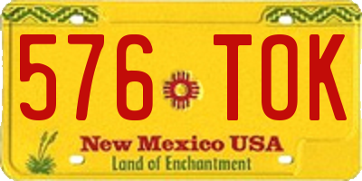NM license plate 576TOK